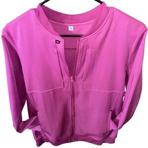 Women's Pink Zip-Front Scrub Jacket - Brand:
